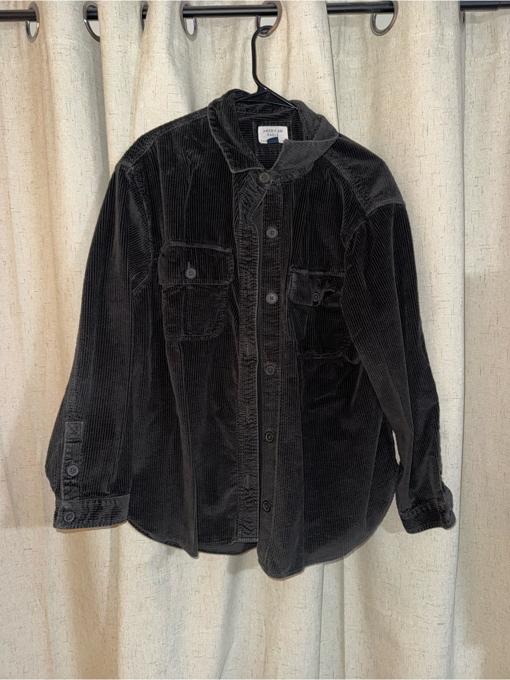 American Eagle Outfitters Women’s Black Corduroy Shirt Jacket